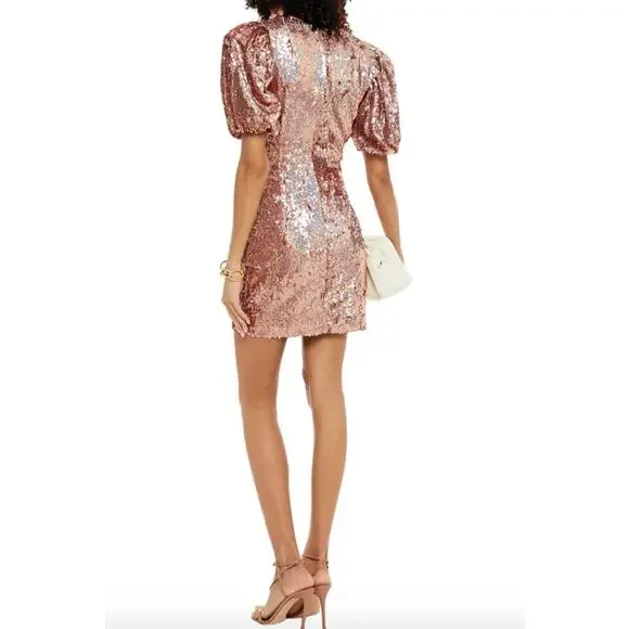 Rotate Birger Christensen Katie Rose Gold Sequin Mini Dress - Picture 4 of 8